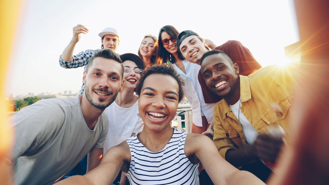 diverse people using social media