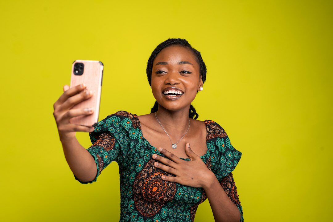 celebrity posing on social media